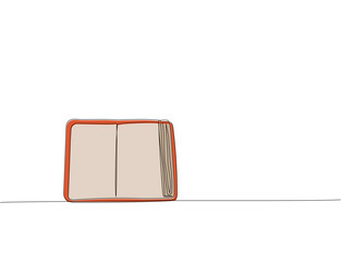 open diary notebook book on the table one line vector image