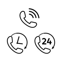 Phone icon line set black symbols vector