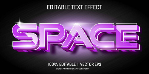 space 3d text effect with modern style design vector image