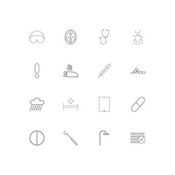 Healthcare and medical linear thin icons set vector