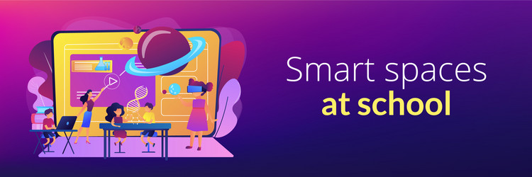 smart spaces concept banner header vector image