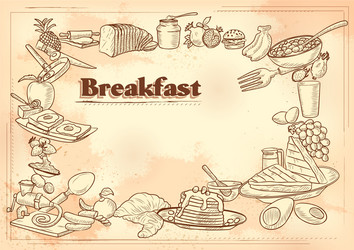 Template different types breakfast item vector