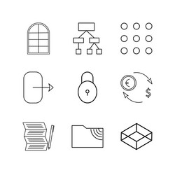 web linear icon set simple outline icons vector image