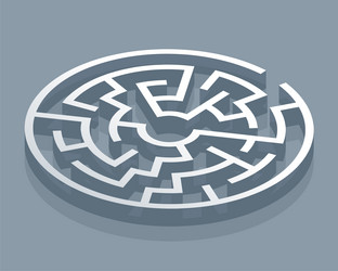 3d circular maze puzzle pattern background get vector image