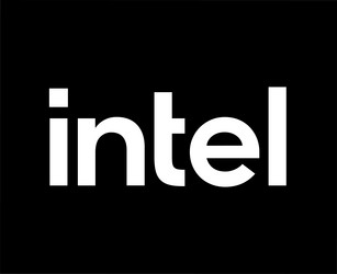Intel brand logo software computer symbol blue Vector Image