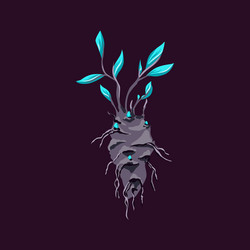 magic plant as mandrake root or mandragora flat vector