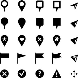 set gps icons map markers and pointers vector image