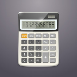 single realistic calculator top view vector