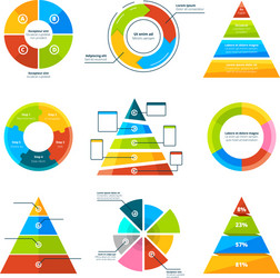 triangles pyramids and round elements vector image