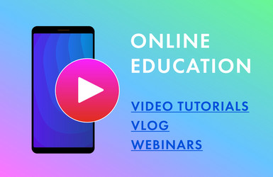 Vlog webinar and video tutorials icon smartphone vector