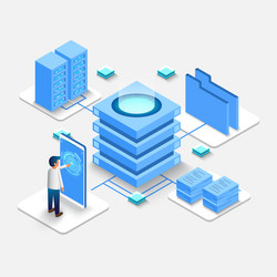 computation big data center information vector image
