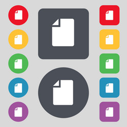 text file icon sign a set of 12 colored buttons vector image