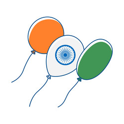 Balloons in colors of flag india indian national vector