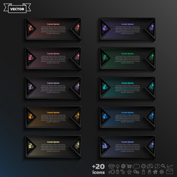 infographic design list with colorful square vector image