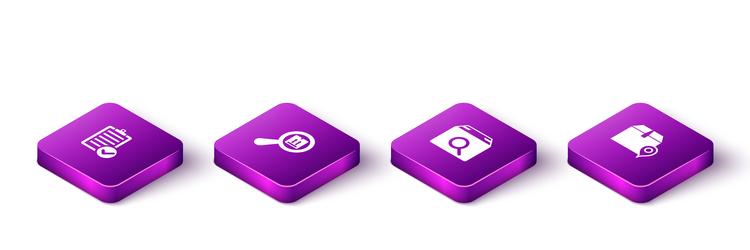 set isometric verification of delivery list vector image