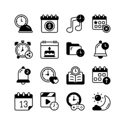 set of icons for scheduling time management vector image