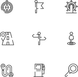bundle maps and navigation icons vector image