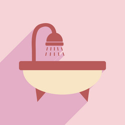 flat with shadow icon and mobile application vector image