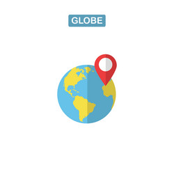 globe isolated flat web mobile icon image vector image