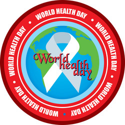isolated label with text and elements for world vector image