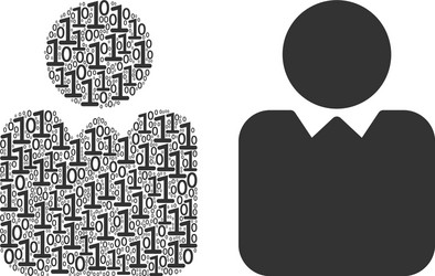 person composition of binary digits vector image