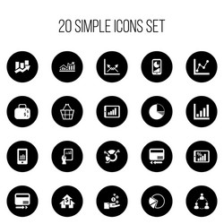 set of 20 editable analytics icons includes vector image