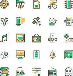 user interface and web colored icons 10 vector image