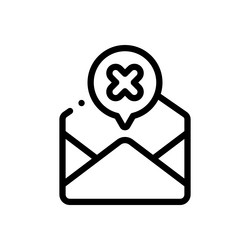 mailbox icon thin linear style design isolated vector image