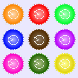 pie chart graph icon sign a set of nine different vector image