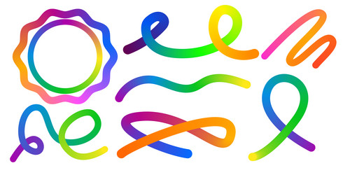 abstract color rainbow gradient shapes set vector image