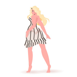 beautiful girl sexy woman in dress female cartoon vector