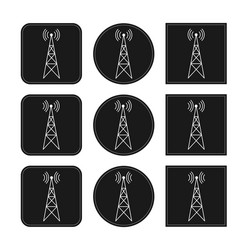 icon set with transmitter repeater and receiver vector image