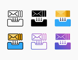 Archive icon set with different styles vector