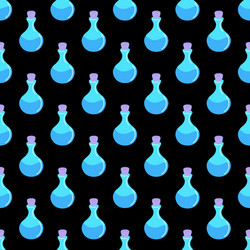 Bottles with elixir seamless patternhalloween vector