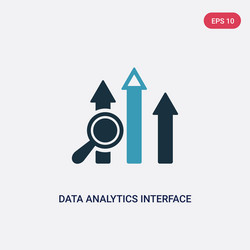 Two color data analytics interface icon from user vector