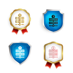 abstract server error badge and label collection vector image