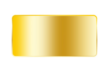 Gold rectangle button with frame vector