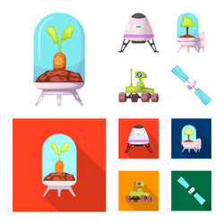 isolated object of mars and space logo collection vector image