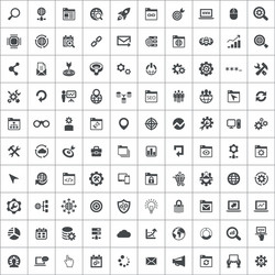 seo 100 icons universal set for web and ui vector image