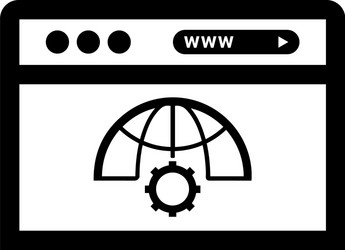 browser website development icon black version vector image