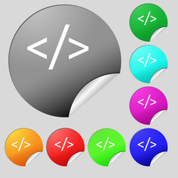code sign icon programming language symbol set vector image