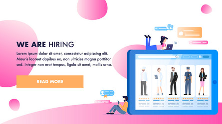 different occupation character on tablet monitor vector image