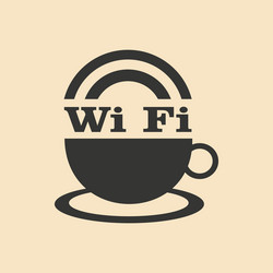 flat in black and white mobile application wi-fi vector image