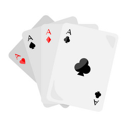 four aces of diamonds spades hearts and clubs vector