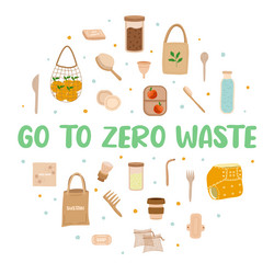 go to zero waste circle template vector image