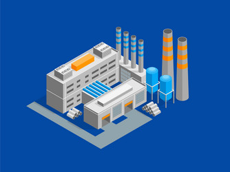 industrial factory building isometric view vector image