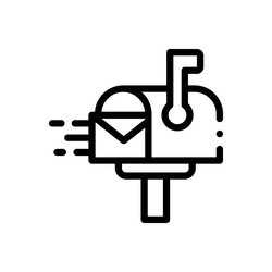 mailbox icon thin linear style design isolated vector image
