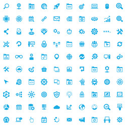 seo 100 icons universal set for web and ui vector image