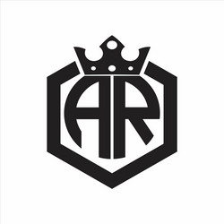 Ar initial logo linked circle monogram Royalty Free Vector