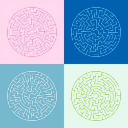 collection of circular maze pattern background vector image